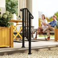 thumbnail image 2 of Outsunny 1-2 Step Handrails for Outdoor Steps, Deck Stair Railing, Black, 2 of 10