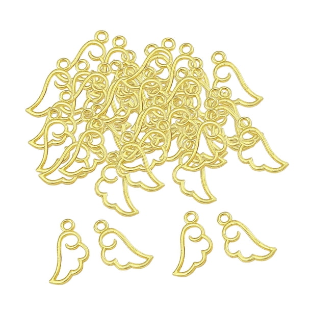 colgantes de de ala 100 colgantes de ala para suministros de joyería. , AMARILLO