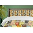 thumbnail image 3 of Ambesonne Cats Duvet Cover Sets, Funny Colored Cartoon, 2-King, Multicolor, 3 of 6