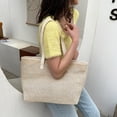 thumbnail image 2 of Bolsa de paja de verano 1pc Bolsa de hombro tejida de gran capacidad Bolsa de asas bonita para las mujeres, 2 of 6