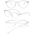 thumbnail image 3 of KOOSUFA Blue Light Blocking Reading Glasses +1.5 Round Women Men Light Weight Eyewear Reader Eyeglasses with Spring Hinge Transparent, 3 of 7