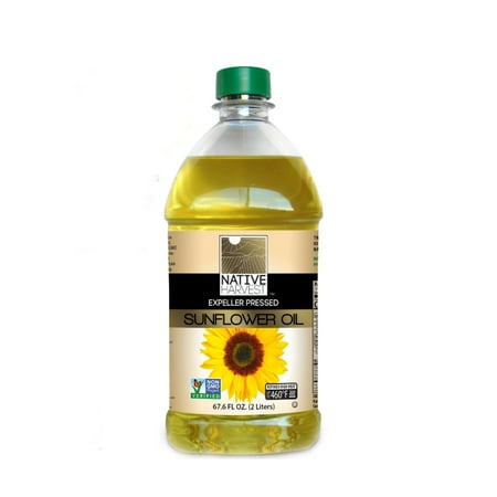 High Oleic Organic Sunflower Oil - Native Harvest Expeller Pressed High Oleic Non-GMO Sunflower Oil, 2 Liters (67.6 FL OZ)
