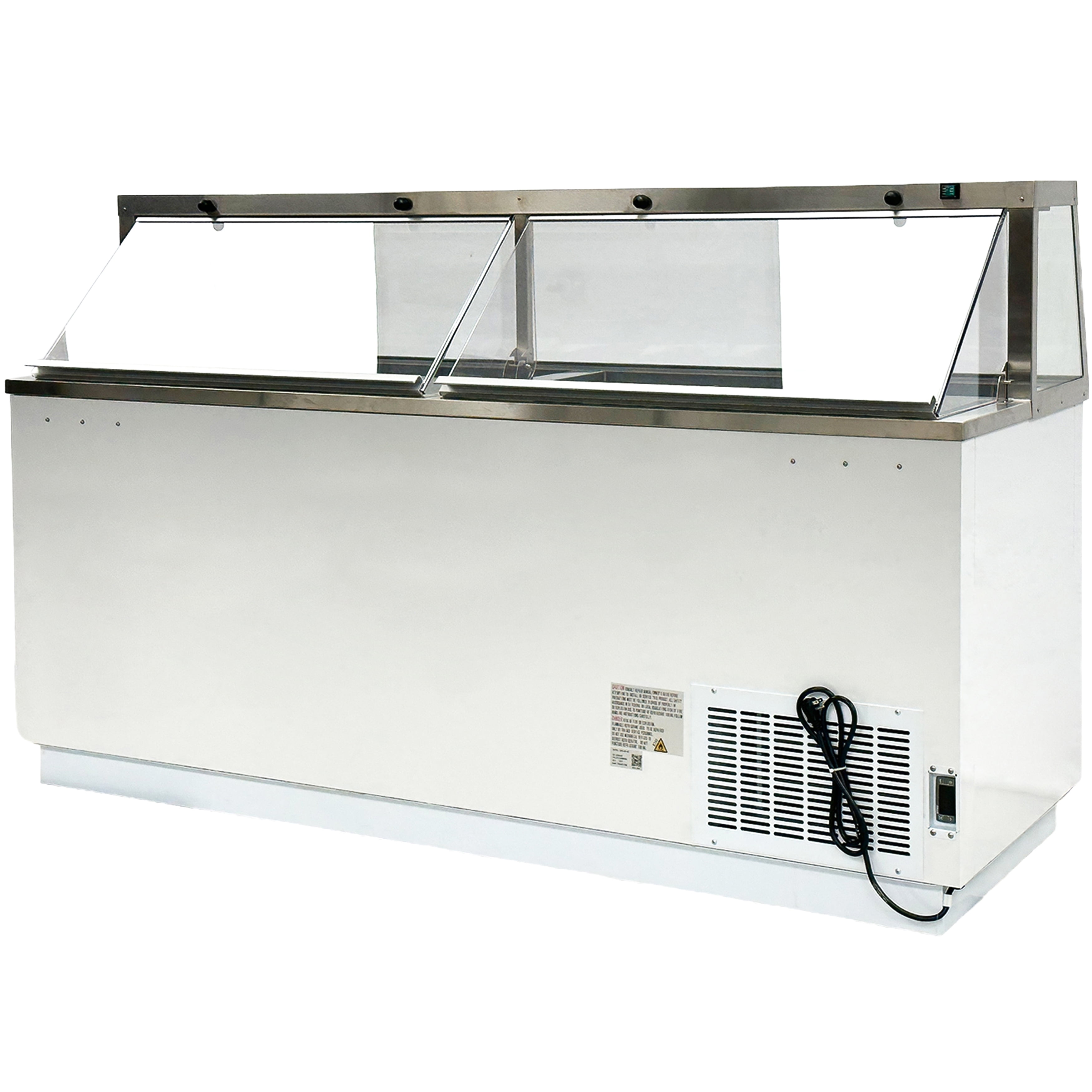 88 in. Gelato Ice Cream Dipping Cabinet, Big Capacity, Ice Cream Display Showcase, Gelato Freezer