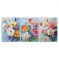 thumbnail image 2 of Three-Piece Frameless Floral Oil Painting Set, Room Decorative Vintage Home Art Mural Nostalgic Wall Paintings, 2 of 4