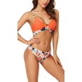 thumbnail image 3 of Women's Floral Bikini Swimsuit Tie Back Ruched Two Piece Bathing Suit, 3 of 6