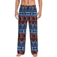 thumbnail image 2 of Lsque Vintage Corn Pattern in Red Blue Print Men's Pajama Pants, Lounge Pant - Comfortable Home Wear,Elastic Waistband, Stylish Design-XX-Large, 2 of 9