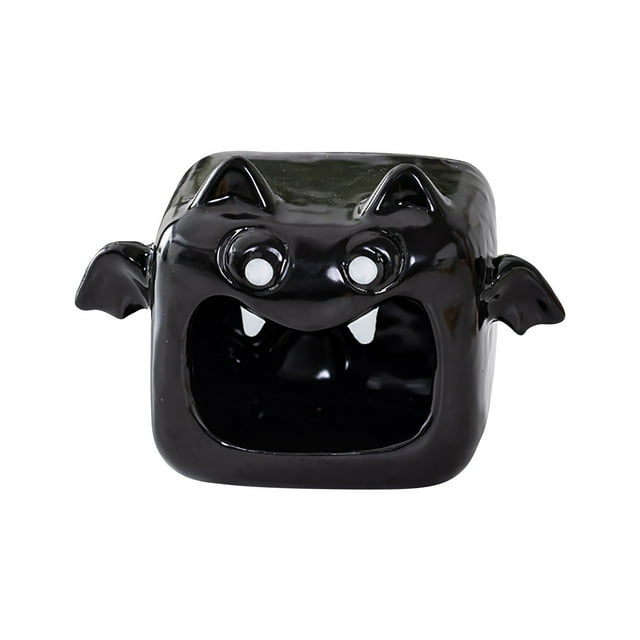 Ghost Halloween Decorations Ceramic Candlesticks with Candy Storage and Lantern Function for Desktop or Table Display