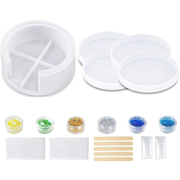 Molde De Caja De Almacenamiento De Posavasos Redondo 3D, Molde De Resina Epoxi Para Manualidades, Kits De Moldes Para Posavasos De Té, Molde De Espejo De Silicona Artesanal Serendint HA036014-00