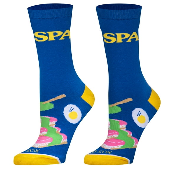 Cool Socks, Women's Funny Designer Novelty Socks, Spam Crew, Adult Medium