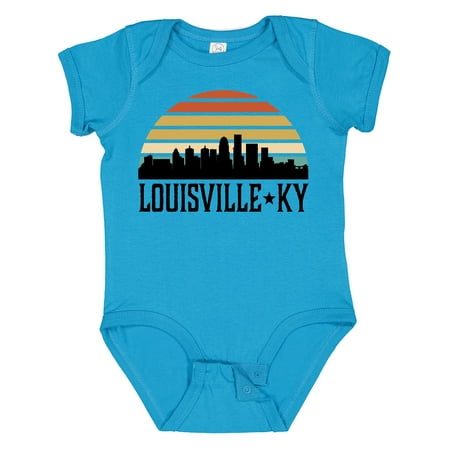 

Inktastic Louisville Kentucky Skyline Retro Sunset Boys or Girls Baby Bodysuit