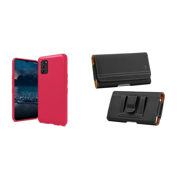 Bemz Flexible TPU Protection Slim Fit Case and Belt Holster Pouch for Nokia G100 - Hot Pink