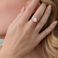 thumbnail image 3 of Gem Stone King 18K Rose Gold Plated Silver White Moissanite Ring for Women (5.29 Cttw, Size 9), 3 of 4
