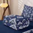 thumbnail image 5 of jejeloiu Aztec Geometric Zipper Twin Comforter Sets with Fitted Sheet and 2 Pillowcases For Men Women,Boho Diamond Zipper Bedding Set,Navy White,Navy Blue Reversible,4-Piece, 5 of 7