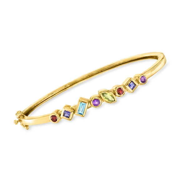Ross-Simons 0.90 ct. t.w. Multi-Gemstone Bangle Bracelet in 18kt Gold Over Sterling, Women's, Adult