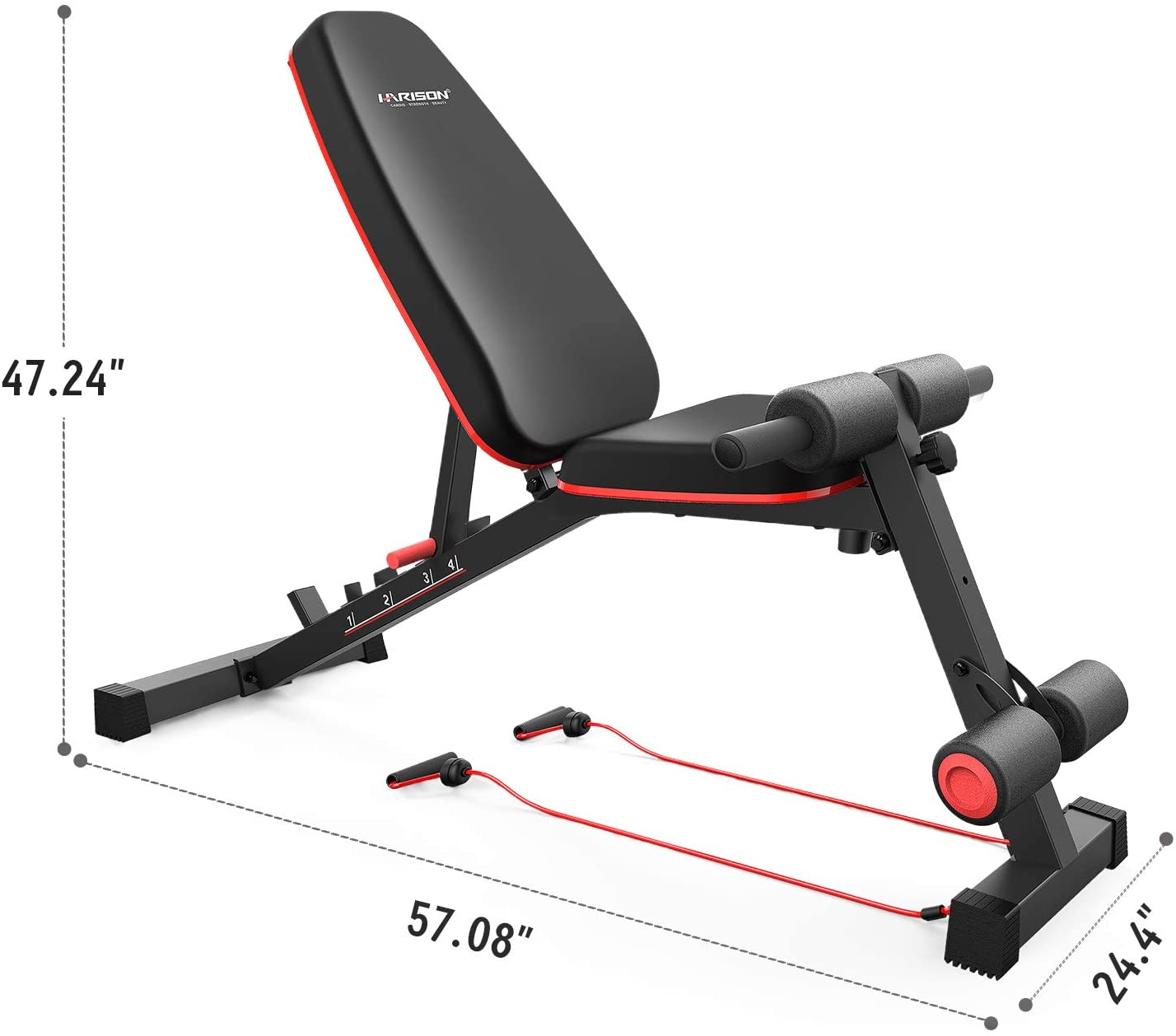 HARISON Weight Bench Adjustable, Utility Exercise Workout Bench for Home, Gym, Strength Training, Multi-Purpose Folding Flat Incline and Decline Bench Press - image 2 of 7