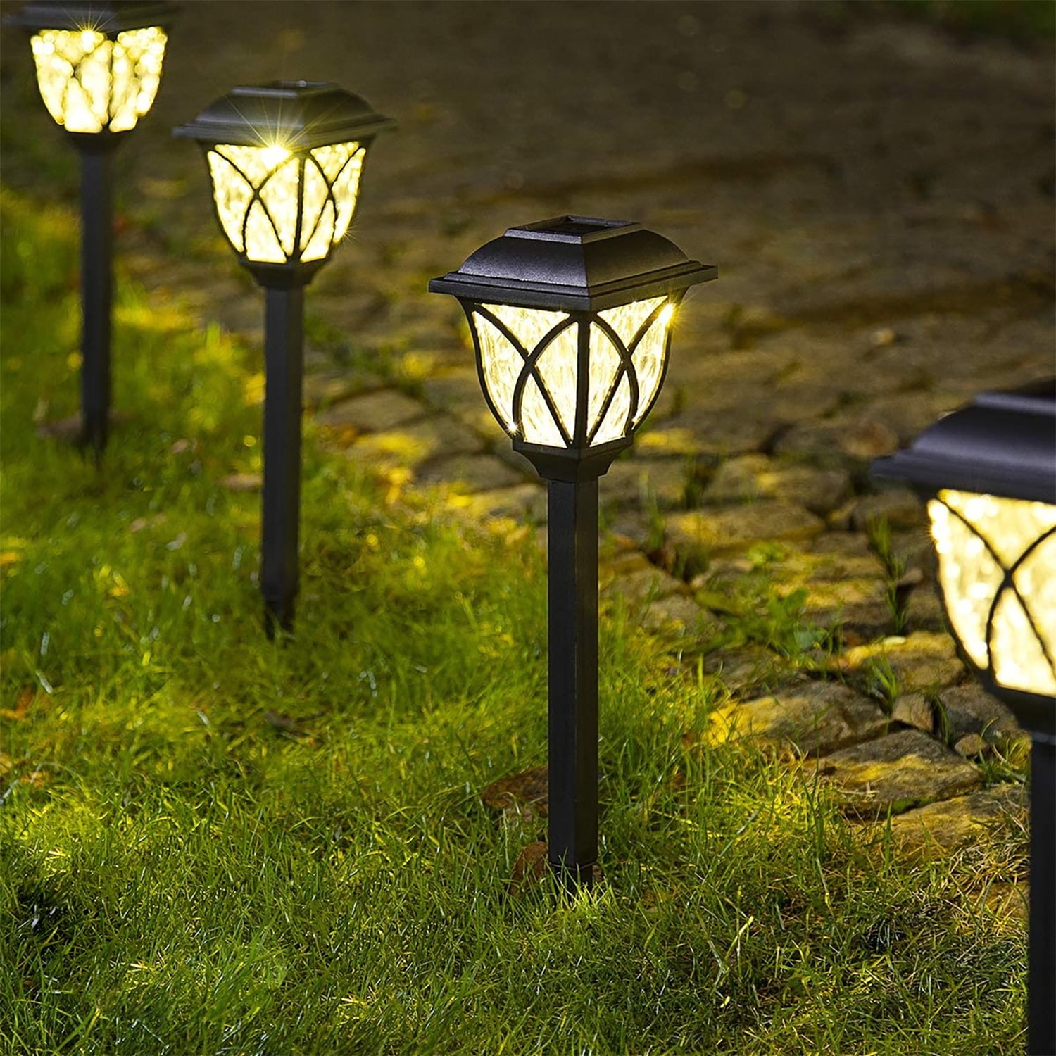 Solpex Solar Pathway Lights Outdoor, 6 Pack LED Solar Landscape Lights, Waterproof Solar Powered Pathway Lights for Yard, Patio, Landscape, Walkway (Warm White)