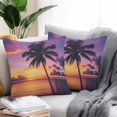 thumbnail image 2 of Waterproof Throw Pillow Covers Set of 2, 20x20 Inch Summer Sunset Decorative Pillowcases Outdoor Pillow Slip Cushion Covers Set for Couch Tent Ocean Seaside Sky Cloud Scenery Palm Tree, 2 of 7