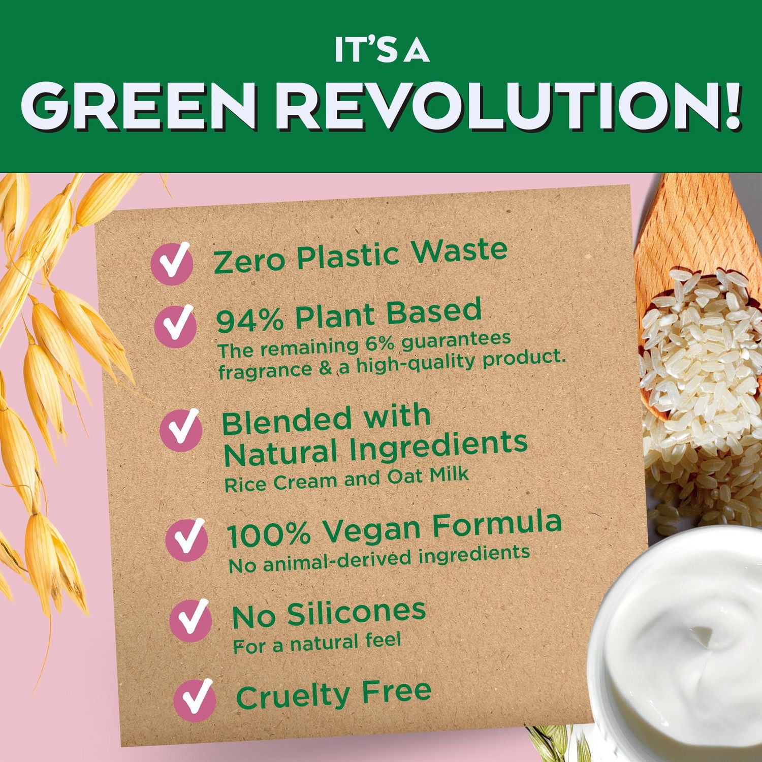 Garnier Whole Blends Shampooing Solide doux Délicatesse d'avoine pour cheveux fragiles, Emballage zéro plastique, sans agents de conservation, sans silicone, sans savon ni pigments, avec crème de riz