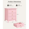 thumbnail image 6 of LAZZO 3-Drawer Nightstand, Storage Side End Table for Bedroom and Living Room, Pink, 6 of 6