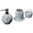 thumbnail image 2 of Home Essence 4 Piece Glass Bath Accessories Sets, Silver, 2 of 6