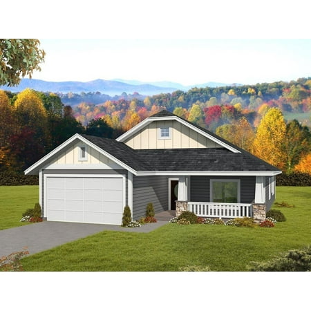 001-3662: Bungalow Ranch 3 Bed, 2 Bath Luxury Home Plan, 1500 Sq Ft: Full Blueprints with License to Build by Home Plan Marketplace - Lesuto