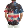 thumbnail image 7 of Youpwaven Men's USA 250th Anniversary Hawaiian Shirt, Patriotic American Flag & Palm Tree Graphic Short Sleeve Button Down, Summer Independence Day Tropical Top M-3XL, 7 of 7