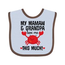 Inktastic Mamaw and Grandpa Love Me Grandkids Boys or Girls Baby Bib