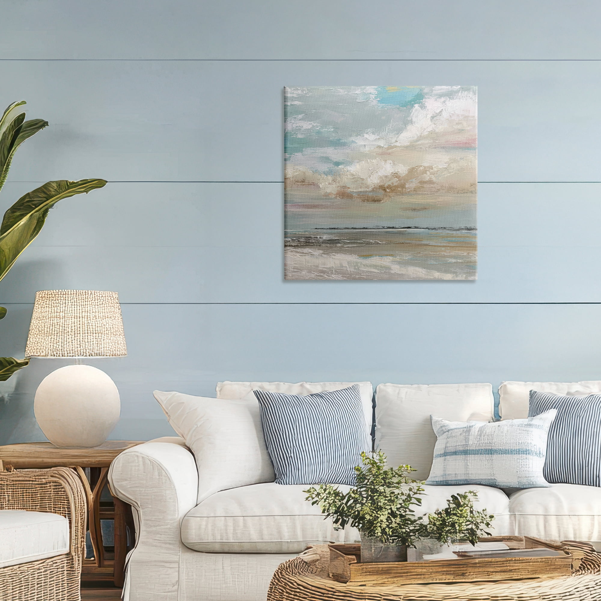 Stupell Industries Cloudy Beach Brushstrokes Canvas Wall Art, design by Kim Curinga