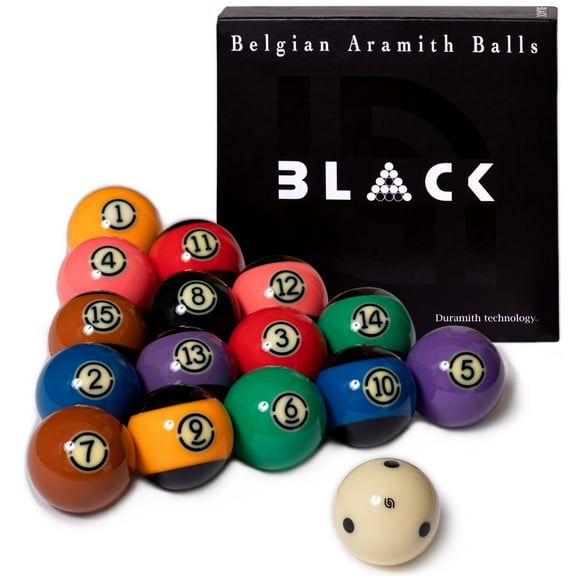 Aramith Tournament Black TV Scratch Resistant Billiard Balls Set (16 Count)