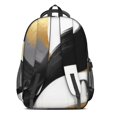 thumbnail image 2 of Black and Gold Marble Pattern Backpack for School, Cute School Bag with Adjustable Shoulder Straps and Padded Back, 16.9"x12.6"x5.9", 2 of 4