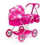 Bayer Chic 2000 Smarty Doll Pram For Toddlers Age 2+ – Foldable Navy & Pink Stroller For Dolls Up To 40cm