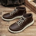 thumbnail image 2 of Men's Mid Top Lace Up Sneakers Comfortable Round Toe Lightweight Non-Slip Casual Booties Fashion Walking Sneakers, 2 of 6