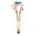 thumbnail image 3 of Halo Engagement Ring for Women - 1.49ct Blue Moissanite in 18K Rose Gold Promise Ring, 3 of 6