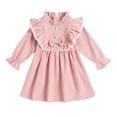 thumbnail image 2 of LYHaoo Toddler Girls Long Sleeve Dresses Bowknot Ruffles Princess Dress Clothes,Cute Girls Dresses Sizes 2-3 Years Pink, 2 of 7