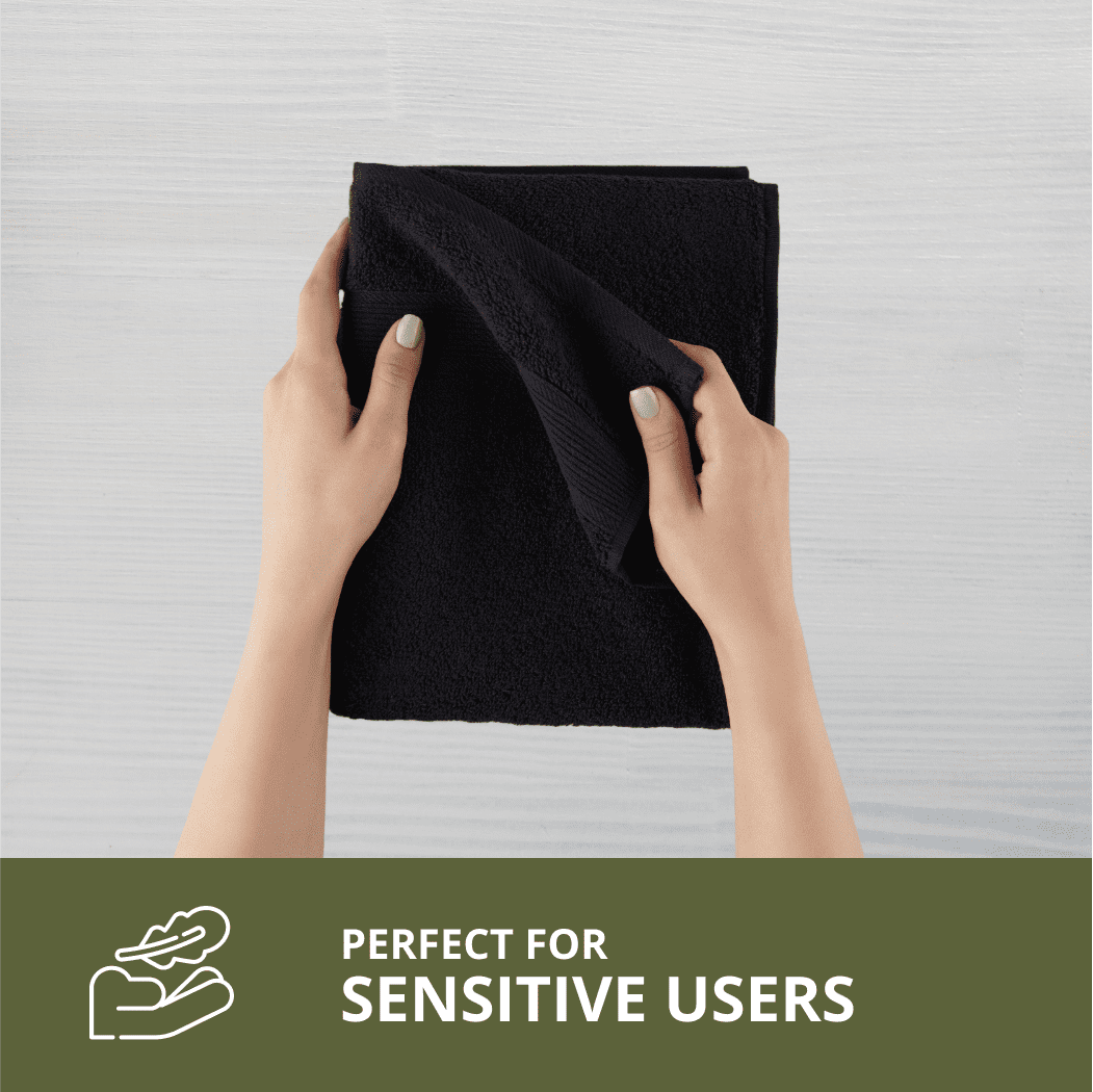 HOME ESSENTIALS Set of 6 Turkish Hand Towels for Bathroom 100% Cotton, 600 GSM Soft Touch, Fluffy, Easy Dry, Luxurious, Comfortable, Sustainable Turkish Towel 16"x30" Black