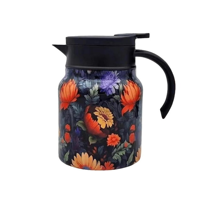 TIELUTT Floral Pattern Tea 2025 Tea Pot Tea Built in Infuser 35 Oz Stainless Steel Floral Hen Pantry Coffee Mug Mugs for Coffee Cups Ceramic Bulk in A Teacup Cup Coffee Mugs with Writing