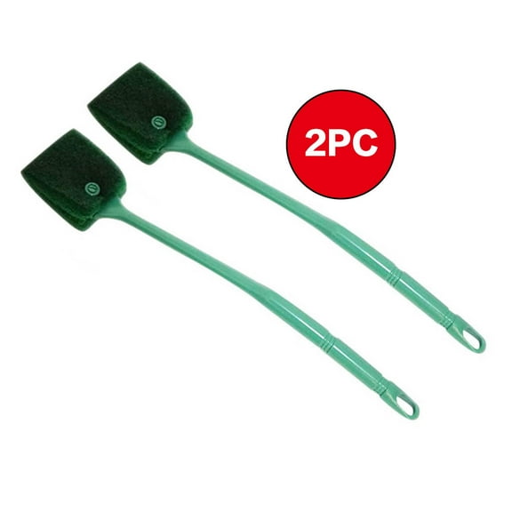 RuiJiao Aquarium Algae Scraper with Non-Slip Handle, Double Sided Sponge Brush Cleaner Long Handle Fish Tank Scrubber for Glass Aquariums and Home Kitchen