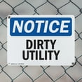 thumbnail image 5 of (2 Pack) Dirty Utility OSHA Notice Sign 14 Inch X 10 Inch Indoor / Outdoor Rust-Free Aluminum Metal Signs for Workplace, Workshop, and Construction Site, Made in the USA, 5 of 8