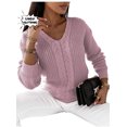thumbnail image 5 of Mode Automne et Hiver 2023 Haut Tricoté pour Femmes Col en V Élégant Vintage Tricot Chaud, 5 of 5