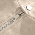 thumbnail image 5 of Men Stand Collar Suede Jacket, Zip Up Long Sleeve Coat Lightweight Windproof Outerwear Khaki XXXXL(XXXXL), 5 of 9