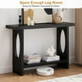 thumbnail image 5 of WOOW DEPOT 47" Farmhouse Narrow Console Table, 2'' Thickened Entryway Table with Solid Oak Veneer, 2-Tier Sofa Table Behind Couch, Black Oak Hallway Table for Living Room, 5 of 9