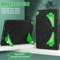 thumbnail image 4 of K-Lion for iPad 9th/8th/7th Gen 10.2" 2021/2020/2019 Rugged Hybrid Case with Hidden Kickstand Pencil Holder Soft Silicone Hard PC Scratch Resistant Shockproof Kids Case For iPad 10.2" 2021/2020/2019,B, 4 of 7