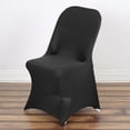 thumbnail image 3 of BalsaCircle 12 Black Spandex Stretchable Folding Solid Chair Covers Slipcovers Wedding decorations, 3 of 5