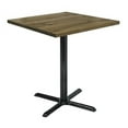 thumbnail image 6 of KFI Studios Urban Loft 3.5' Square Dining Table, Barnwood, X Base, 6 of 7