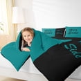 thumbnail image 4 of Homewish Couple Valentine's Day Queen Comforter Set, Her Side and His Side Bedding Sets, Black Blue Fashion Splicing Reversible Bedding Comforter Set, Luxury Bedroom Decor, 3 Pieces, 4 of 8