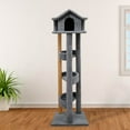 thumbnail image 2 of New Cat Condos Premier 6' Pagoda Cat House-Color:Brown, 2 of 7