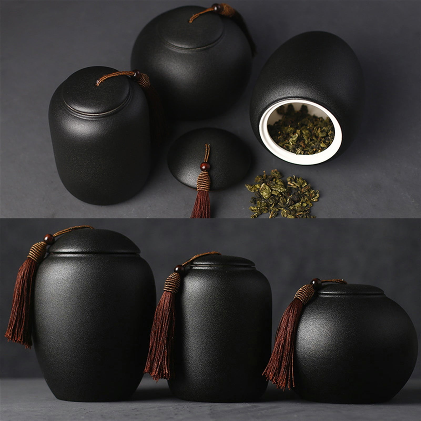 Black Ceramics Ash Urn Sealed Cremation Funeral Ashes Keepsake Small Animals Pet Dog Cat Memorial Suitable Burial