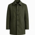 thumbnail image 5 of WIZUTIZ Men's Wool Blend Button Up Overcoat Lapel Collar Fall Winter Warm Mid Length Long Coat, 5 of 6