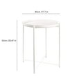 thumbnail image 5 of CERBIOR Metal Tray End Table, Round Accent Coffee Side Table, Anti-Rust and Waterproof Outdoor Small Side Table, Indoor Modern Sofa Side Table Bedside Table for Living Room Bedroom Balcony (White), 5 of 9
