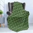 thumbnail image 4 of Exotic Soft Flannel Fleece Throw Blanket, Composition of Hand Drawn Tropical Palm Leaves and Jungle Plants, Cozy Plush for Indoor and Outdoor Use, 50" x 70", Green Dark Green, by Ambesonne, 4 of 5